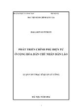 Luận văn Phát triển chính phủ điện tử ở Cộng hòa Dân chủ Nhân dân Lào