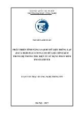 Luận văn Phát triển tính năng loại bỏ dữ liệu trùng lặp (Data Deduplication) cho dữ liệu đính kèm trong hệ thống thư điện tử sử dụng phần mềm Hmailserver