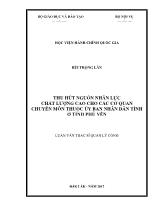 Luận văn Thu hút nguồn nhân lực chất lượng cao cho các cơ quan chuyên môn thuộc ủy ban nhân dân tỉnh ở tỉnh Phú Yên