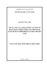 Luận văn Tối ưu việc lựa chọn số đầu vào khi áp dụng mạng nơron nhân tạo trong bài toán dự đoán điểm đích của một chuyến taxi