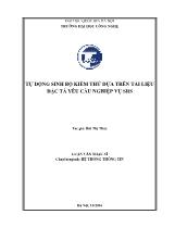 Luận văn Tự động sinh bộ kiểm thử dựa trên tài liệu đặc tả yêu cầu nghiệp vụ SRS