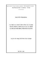 Luận văn Vai trò của nhân viên công tác xã hội trong phòng chống bạo lực gia đình tại huyện Phú Bình, tỉnh Thái Nguyên