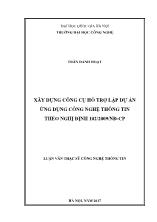 Luận văn Xây dựng công cụ hỗ trợ lập dự án ứng dụng công nghệ thông tin theo nghị định 102/2009/NĐ-CP