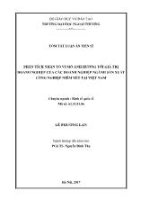 Tóm tắt Luận án Phân tích nhân tố vi mô ảnh hưởng tới giá trị doanh nghiệp của các doanh nghiệp ngành sản xuất công nghiệp niêm yết tại Việt Nam