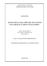 Tóm tắt Luận văn Hướng tiếp cận dựa trên học máy cho bài toán trích xuất thông tin quan điểm