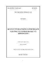 Tóm tắt Luận văn Quản lý về hoạt động lập kế hoạch tại Công ty cổ phần Đo đạc và Khoáng sản