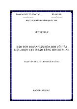 Bảo tồn Luận văn Bảo tồn di sản văn hóa đối với tài liệu, hiện vật ở bảo tàng Hồ Chí Minh