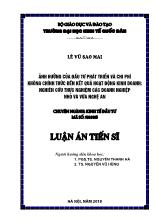 Luận án Ảnh hưởng của đầu tư phát triển và chi phí không chính thức đến kết quả hoạt động kinh doanh: Nghiên cứu thực nghiệm các doanh nghiệp nhỏ và vừa Nghệ An