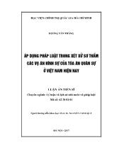 Luận án Áp dụng pháp luật trong xét xử sơ thẩm các vụ án hình sự của tòa án quân sự ở Việt Nam hiện nay