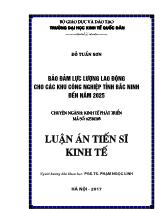 Luận án Bảo đảm lực lượng lao động cho các khu công nghiệp tỉnh Bắc Ninh đến năm 2025