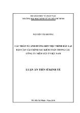 Luận án Các nhân tố ảnh hưởng đến việc trình bày lại báo cáo tài chính sau kiểm toán trong các công ty niêm yết ở Việt Nam