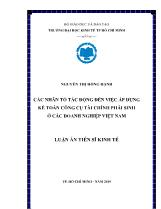 Luận án Các nhân tố tác động đến việc áp dụng kế toán công cụ tài chính phái sinh ở các doanh nghiệp Việt Nam