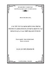 Luận án Các yếu tố tác động đến lòng trung thành của khách hàng sử dụng dịch vụ tại khách sạn 4, 5 sao trên địa bàn thành phố Hồ Chí Minh