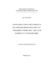 Luận án Chất lượng công chức trong cơ quan hành chính nhà nước các tỉnh miền núi phía Bắc Việt Nam nghiên cứu ở tỉnh Đện Biên