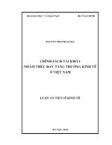 Luận án Chính sách tài khóa nhằm thúc đẩy tăng trưởng kinh tế ở Việt Nam