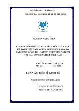 Luận án Chuyển đổi báo cáo tài chính từ chuẩn mực kế toán Việt Nam sang chuẩn mực Báo cáo tài chính quốc tế - Nghiên cứu thực nghiệm tại các doanh nghiệp Việt Nam