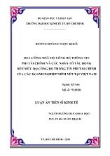 Luận án Đo lường mức độ công bố thông tin phi tài chính và các nhân tố tác động đến mức độ công bố thông tin phi tài chính của các doanh nghiệp niêm yết tại Việt Nam