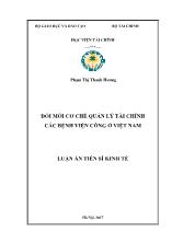 Luận án Đổi mới cơ chế quản lý tài chính các bệnh viện công ở Việt Nam