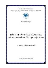 Luận án Hành vi tẩy chay hàng tiêu dùng: Nghiên cứu tại Việt Nam