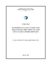 Luận án Hỗ trợ định vị và nâng cao hiệu năng định tuyến dựa trên thông tin vị trí cho các mạng cảm biến không dây