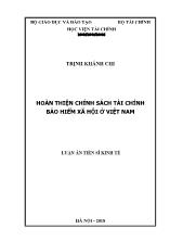 Luận án Hoàn thiện chính sách tài chính bảo hiểm xã hội ở Việt Nam