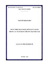 Luận án Hoàn thiện hoạt động kiểm soát nội bộ trong các ngân hàng thương mại Việt Nam