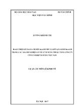 Luận án Hoàn thiện kế toán chi phí, doanh thu và kết quả kinh doanh trong các doanh nghiệp sản xuất xi măng thuộc Tổng công ty công nghiệp xi măng Việt Nam