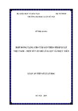 Luận án Hợp đồng tặng cho tài sản theo pháp luật Việt Nam – Một số vấn đề lý luận và thực tiễn