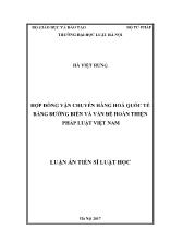 Luận án Hợp đồng vận chuyển hàng hoá quốc tế bằng đường biển và vấn đề hoàn thiện pháp luật Việt Nam