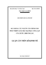 Luận án Huy động các nguồn tài chính cho phát triển giáo dục đại học công lập của nước Cộng hòa Dân chủ Nhân dân Lào