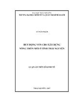 Luận án Huy động vốn cho xây dựng nông thôn mới ở tỉnh Thái Nguyên