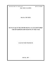 Luận án Kế toán quản trị chi phí trong các doanh nghiệp chuyên kinh doanh nội dung số Việt Nam