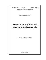 Luận án Khởi kiện và thụ lý vụ án dân sự - Những vấn đề lý luận và thực tiễn