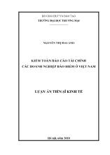 Luận án Kiểm toán Báo cáo tài chính các doanh nghiệp bảo hiểm ở Việt Nam