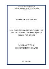 Luận án Lựa chọn căn hộ chung cư khu vực đô thị - Nghiên cứu trên địa bàn thành phố Hà Nội