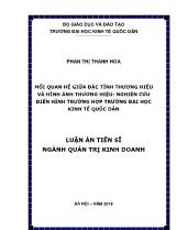 Luận án Mối quan hệ giữa đặc tính thương hiệu và hình ảnh thương hiệu: Nghiên cứu điển hình trường hợp trường Đại học Kinh tế Quốc dân