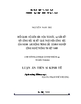 Luận án Mối quan hệ giữa văn hóa tổ chức, sự gắn kết với công việc và kết quả thực hiện công việc của ngành lao động trong các doanh nghiệp công nghệ thông tin Việt Nam