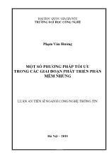 Luận án Một số phương pháp tối ưu trong các giai đoạn phát triển phần mềm nhúng