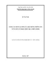 Luận án Nâng cao dung lượng của hệ thống thông tin vô tuyến có nhận thức dựa trên OFDM