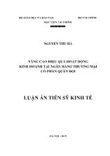 Luận án Nâng cao hiệu quả hoạt động kinh doanh tại Ngân hàng Thương mại Cổ phần Quân đội