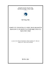 Luận án Nghiên cứu ảnh hưởng của nhiễu trong bộ khuếch đại quang và tác động của nó đến hiệu năng của mạng truy nhập