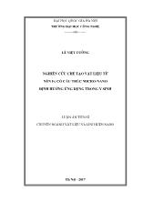 Luận án Nghiên cứu chế tạo vật liệu từ nền Fe có cấu trúc micro-nano định hướng ứng dụng trong y sinh