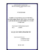 Luận án Nghiên cứu hệ thống quản lý tri thức doanh nghiệp trong việc nâng cao lợi thế cạnh tranh cho doanh nghiệp vừa và nhỏ ở Việt Nam