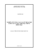 Luận án Nghiên cứu nâng cao các kỹ thuật đối sánh vân tay dựa trên đặc trưng điểm chạc - Lê Hồng Hải