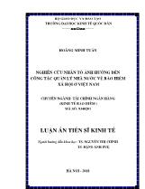 Luận án Nghiên cứu nhân tố ảnh hưởng đến công tác quản lý nhà nước về bảo hiểm xã hội ở Việt Nam