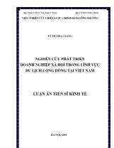 Luận án Nghiên cứu phát triển doanh nghiệp xã hội trong lĩnh vực du lịch cộng đồng tại Việt Nam