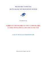 Luận án Nghiên cứu thương hiệu tổ chức và thương hiệu cá nhân trong lĩnh vực báo chí tại Việt Nam