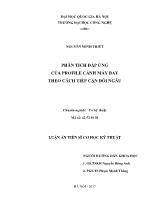 Luận án Phân tích đáp ứng của Profile cánh máy bay theo cách tiếp cận đối ngẫu