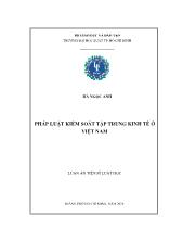 Luận án Pháp luật kiểm soát tập trung kinh tế ở Việt Nam