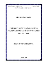 Luận án Pháp luật quốc tế về quản lý tài nguyên khoáng sản biển và thực tiễn của Việt Nam